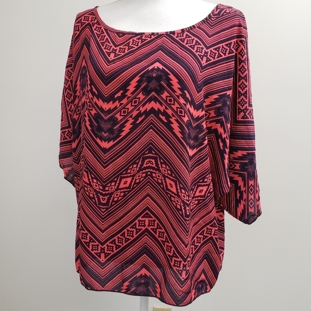 Absolute Angel New York Chevron Top Womens Size 2X